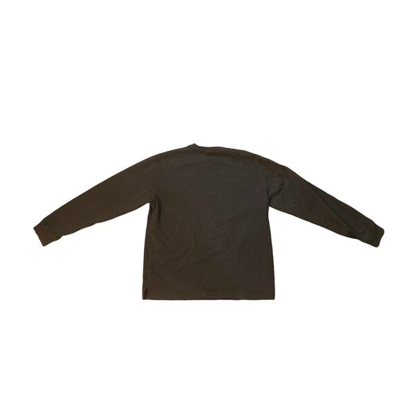 Men L Comme Ca Ism Brown Crewneck Long Sleeved Shirt Top Tee Pocket Japan - Picture 6 of 7